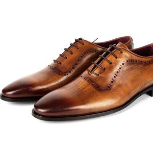 Decard Mens Leather Brown Oxford Shoes